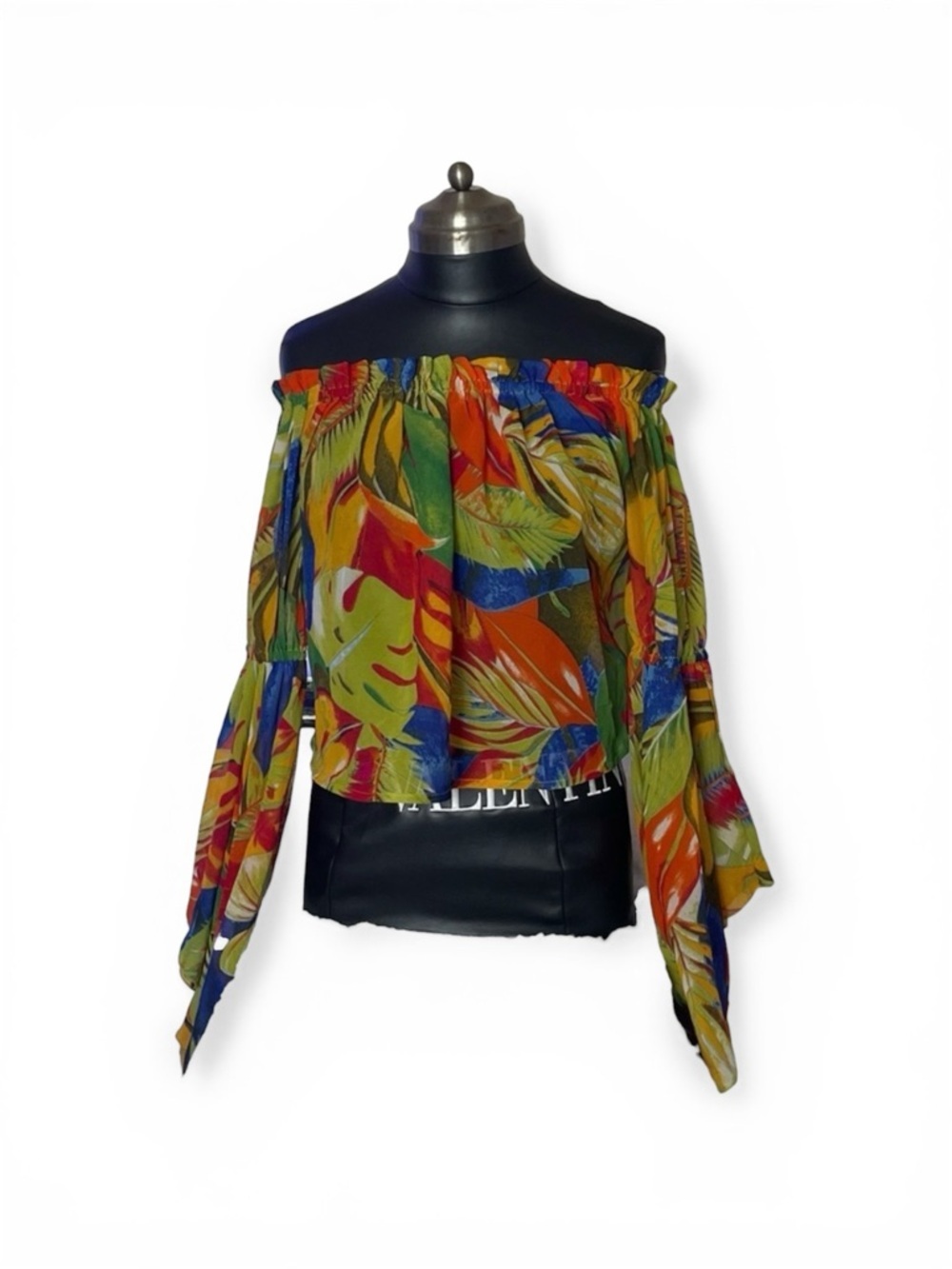 Live 4 Truth Red and Blue Off-the-Shoulder Crop Blouse